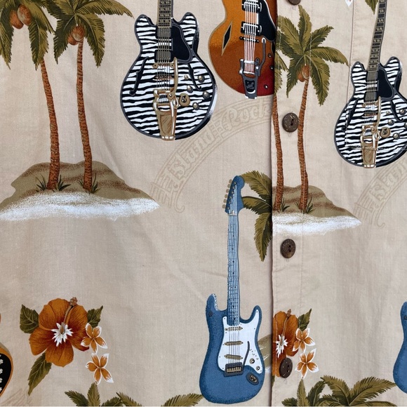 Hilo Hattie Island Rock Guitar+Floral Hawaiian Camp Shirt M - Picture 5 of 10